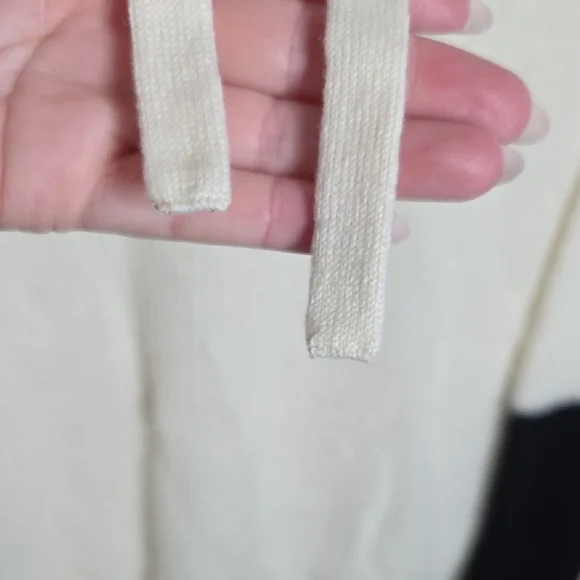 ATM Anthony Thomas Melillo 100% Cashmere Colorblock Hoodie Chalk Black XS - Picture 8 of 11